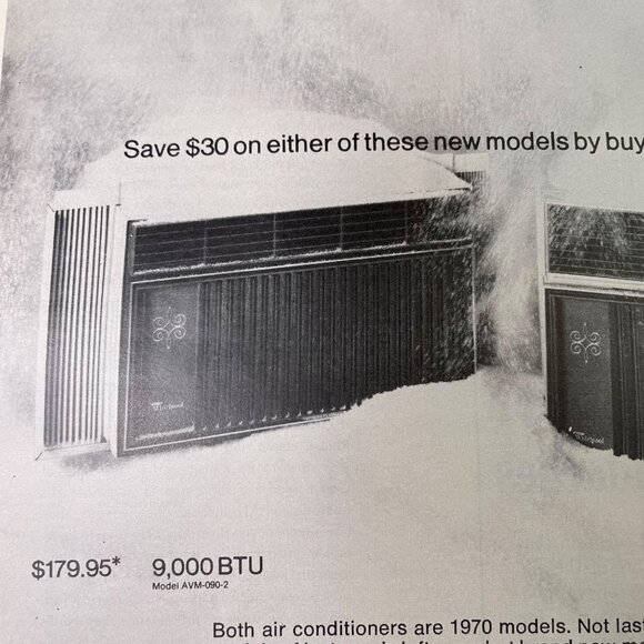 1970 Whirlpool Air Conditioner Full Page Vintage Print Unit in Snow u - Picture 4 of 7